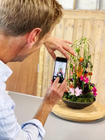 Fancy Freesias in a Cloche